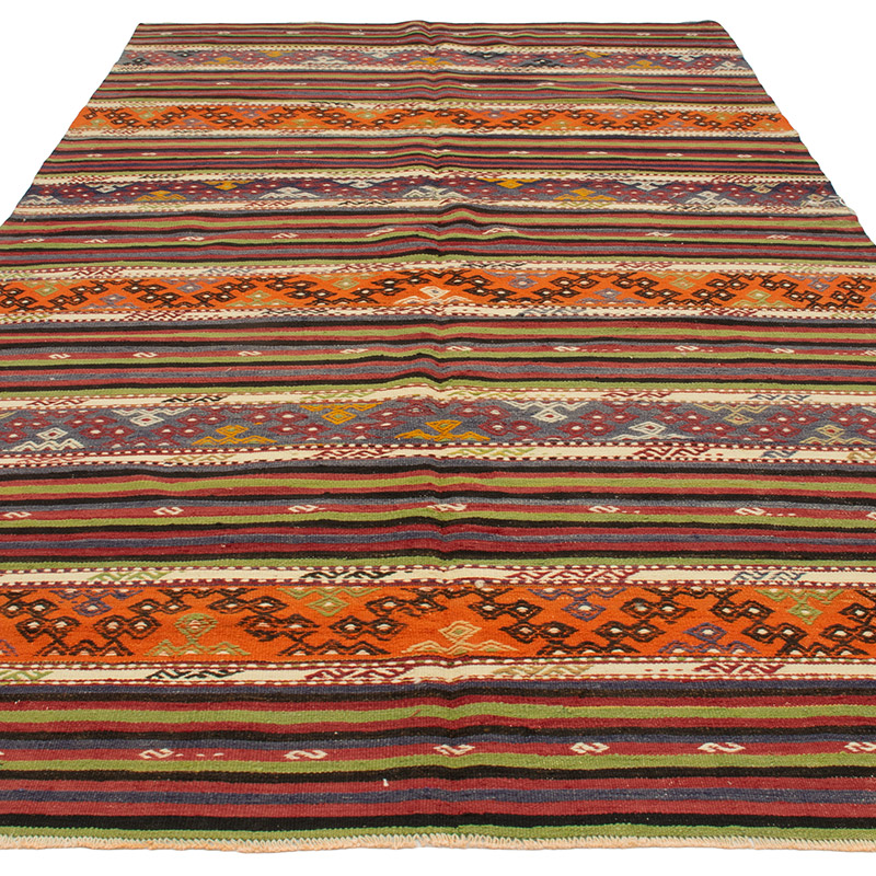 Vintage Denizli Kilim Rug - 5' 9" x 10' 8" (69" x 128") - K0089215