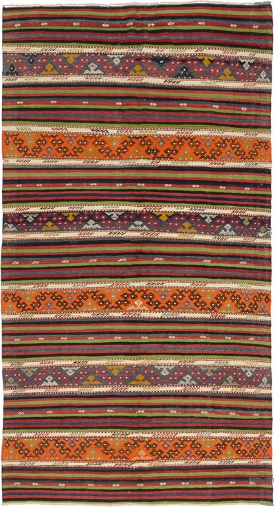Vintage Denizli Kilim Rug - 5' 9" x 10' 8" (69" x 128")
