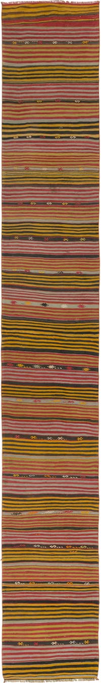 Vintage Turkish Kilim Runner - 2' 8" x 18' 8" (32" x 224")