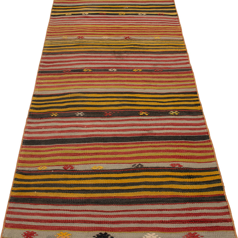 Vintage Turkish Kilim Runner - 2' 8" x 18' 8" (32" x 224") - K0089216