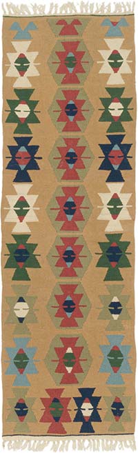 New Handwoven Turkish Kilim Runner - 1' 10" x 5' 9" (22" x 69")