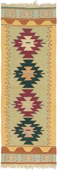 New Handwoven Turkish Kilim Runner - 2' 1" x 6'  (25" x 72")