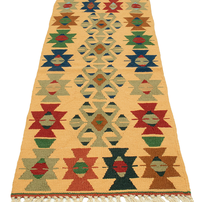 New Handwoven Turkish Kilim Runner - 1' 10" x 5' 6" (22" x 66") - K0089225