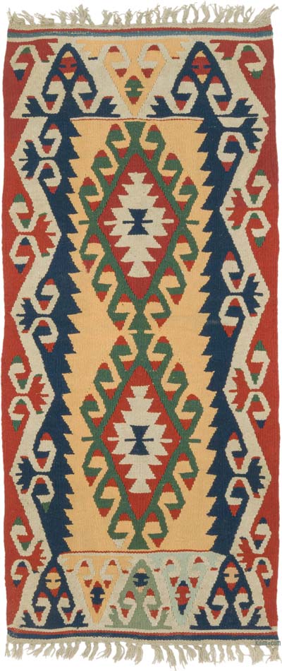New Handwoven Turkish Kilim Runner - 2' 2" x 4' 9" (26" x 57")