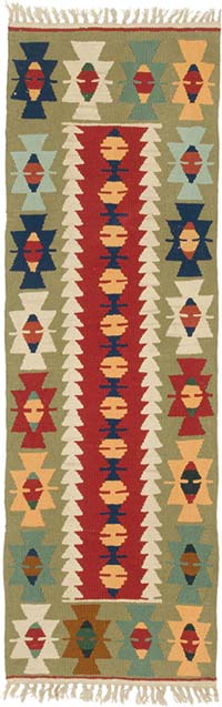 New Handwoven Turkish Kilim Runner - 1' 10" x 5' 8" (22" x 68")