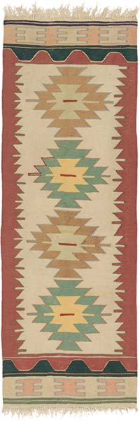 New Handwoven Turkish Kilim Runner - 2'  x 5' 10" (24" x 70")