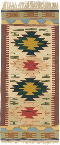 New Handwoven Turkish Kilim Runner - 2' 6" x 5' 4" (30" x 64")