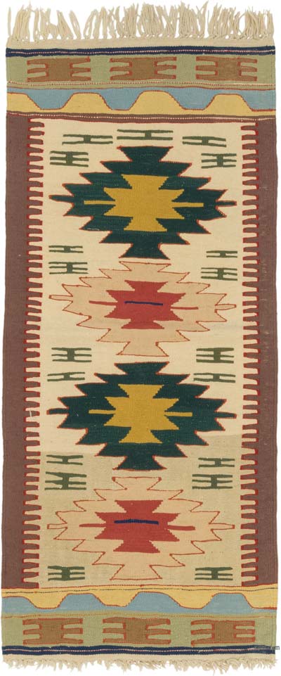 New Handwoven Turkish Kilim Runner - 2' 6" x 5' 4" (30" x 64")