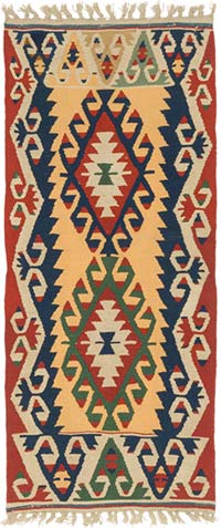 New Handwoven Turkish Kilim Runner - 2'  x 4' 8" (24" x 56")