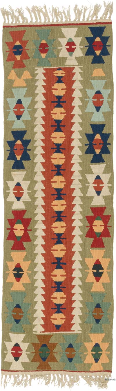 New Handwoven Turkish Kilim Runner - 1' 10" x 5' 8" (22" x 68")
