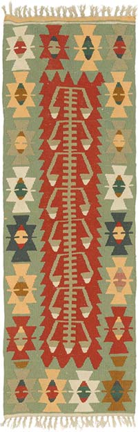 New Handwoven Turkish Kilim Runner - 1' 10" x 5' 6" (22" x 66")
