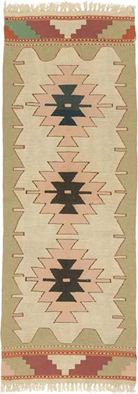 New Handwoven Turkish Kilim Runner - 2'  x 5' 7" (24" x 67")