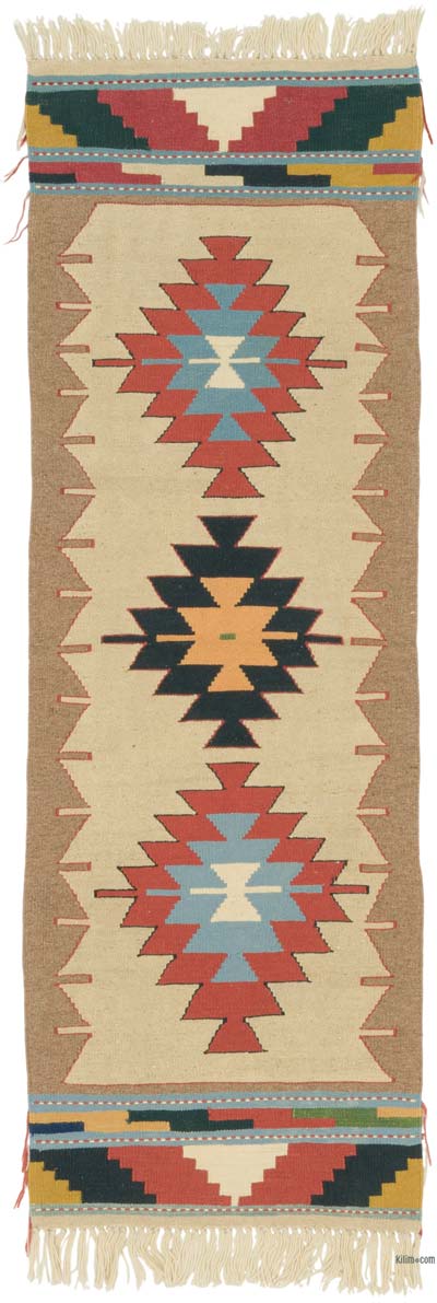 New Handwoven Turkish Kilim Runner - 2'  x 5' 9" (24" x 69")