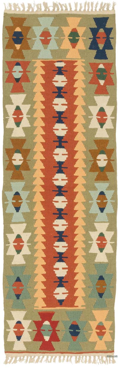 Yeni Kök Boya El Dokuma Yolluk Kilim - 56 cm x 169 cm