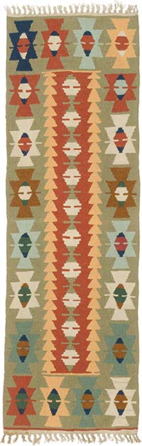 New Handwoven Turkish Kilim Runner - 1' 10" x 5' 8" (22" x 68")