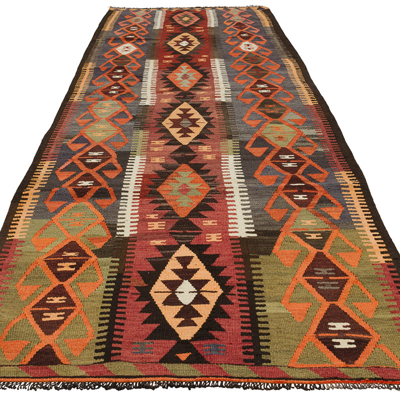 Vintage Mut Kilim Runner - 3' 11" x 11' 1" (47" x 133") - K0089276
