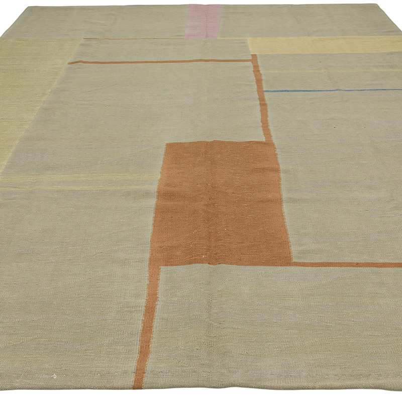 New Handwoven Turkish Kilim Rug - 7' 8" x 10' 9" (92" x 129") - K0089277