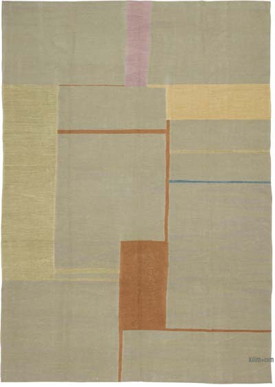 New Handwoven Turkish Kilim Rug - 7' 8" x 10' 9" (92" x 129")