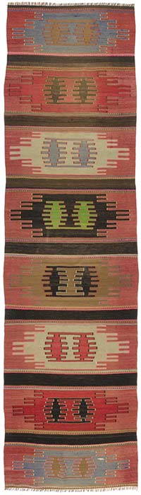 Vintage Konya Kilim Runner - 3' 6" x 12' 7" (42" x 151")