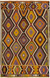 Vintage Barak Kilim Rug - 6' 3" x 9' 7" (75" x 115")