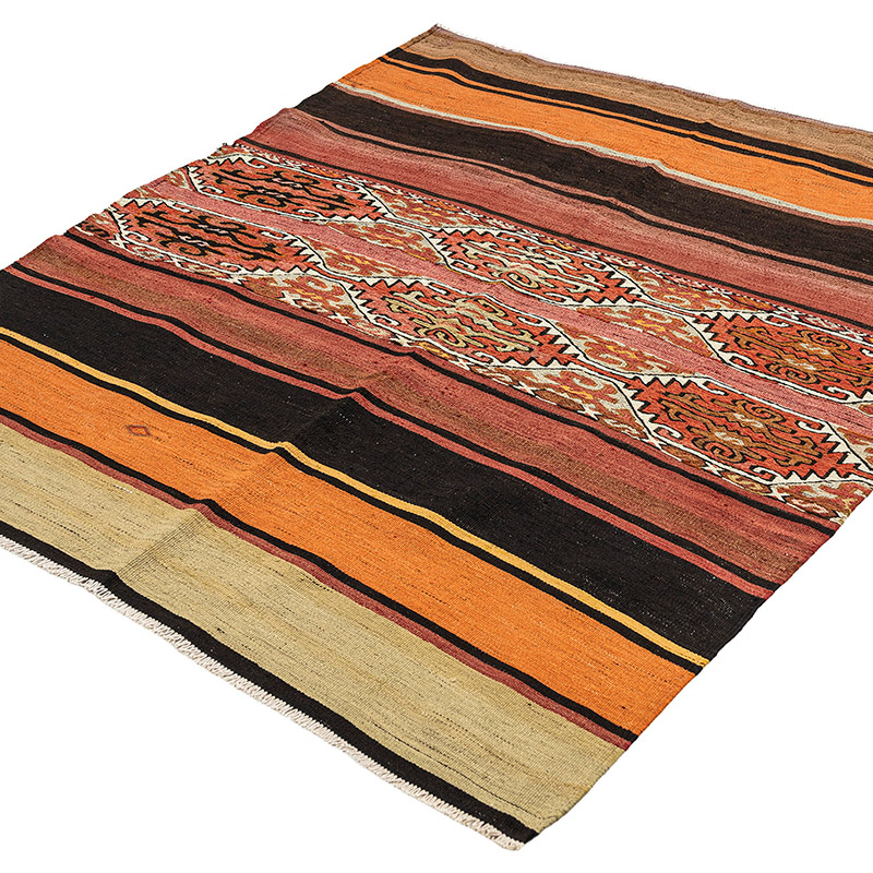 Vintage Antalya Kilim Rug - 4' 6" x 5' 3" (54" x 63") - K0089438