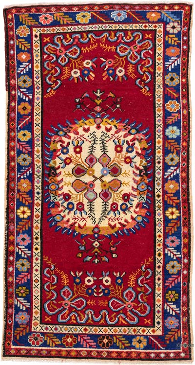 El Dokuma Vintage Halı - 90 cm x 172 cm