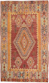 Vintage Cal Kilim Rug - 5' 7" x 9' 5" (67" x 113")