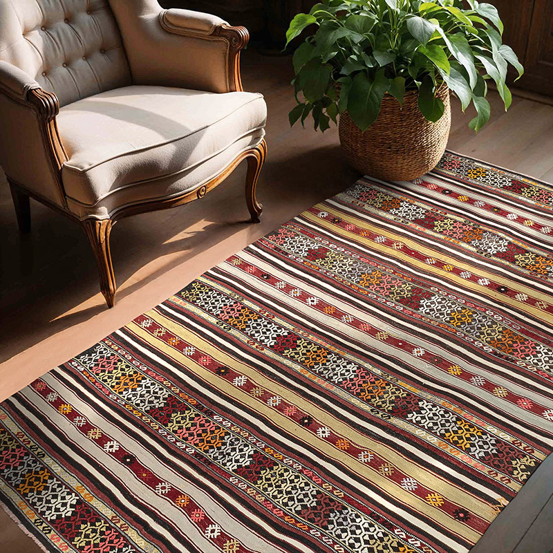 Alfombra Vintage Balikesir Kilim - 146 cm x 218 cm - K0089471