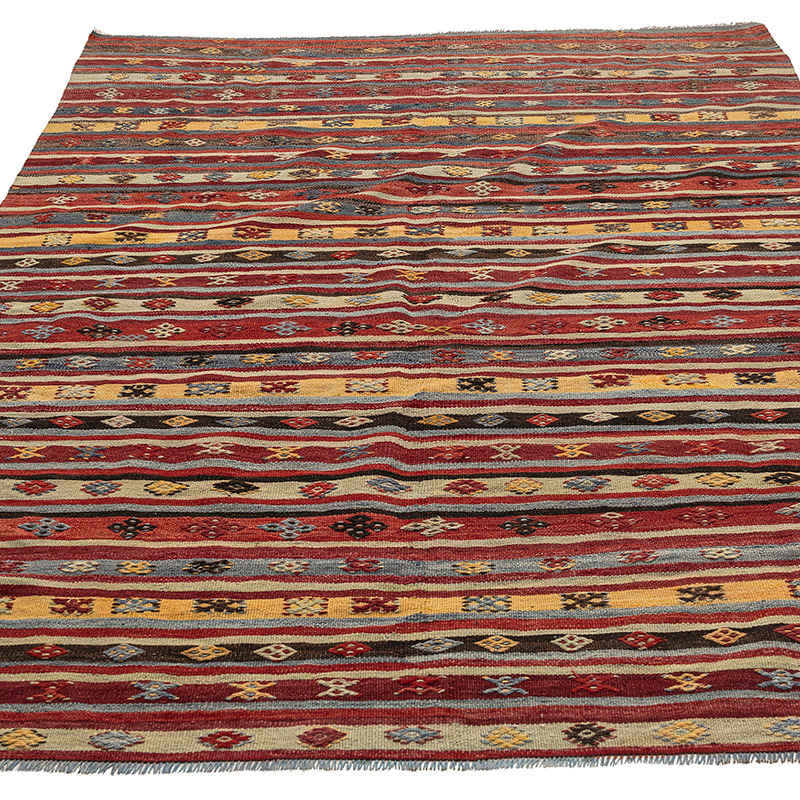 Vintage Balikesir Kilim Rug - 5' 8" x 7' 10" (68" x 94") - K0089473