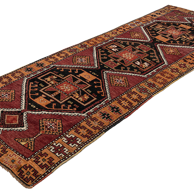 Pasillo Vintage Turco Anudado a Mano - 113 cm x 315 cm - K0089475