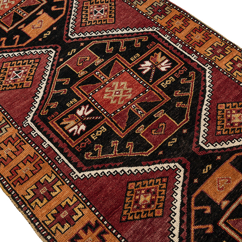 Pasillo Vintage Turco Anudado a Mano - 113 cm x 315 cm - K0089475
