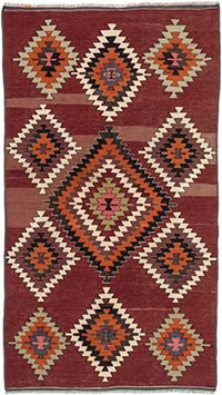 Vintage Balikesir Kilim Rug - 3' 5" x 6' 1" (41" x 73")