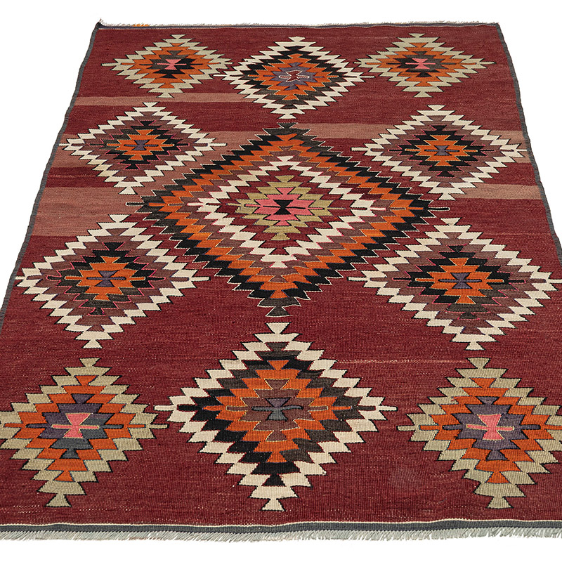 Vintage Balikesir Kilim Rug - 3' 5" x 6' 1" (41" x 73") - K0089476