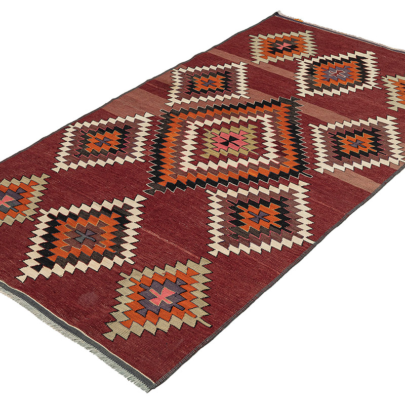Vintage Balikesir Kilim Rug - 3' 5" x 6' 1" (41" x 73") - K0089476