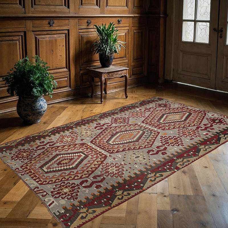 Vintage Esme Kilim Rug - 4' 11" x 8' 2" (59" x 98") - K0089478