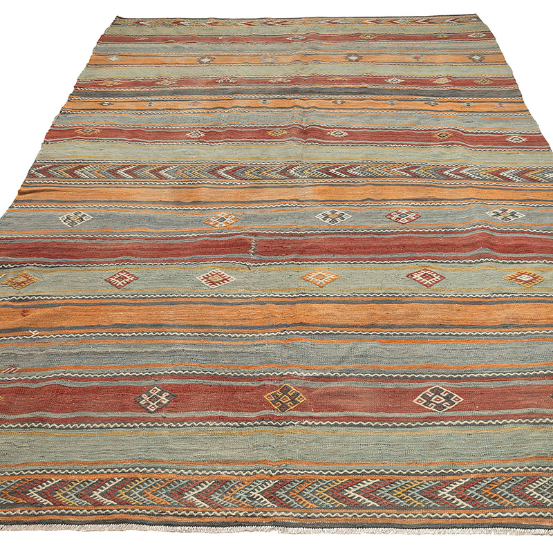 Vintage Sivas Kilim Rug - 5' 11" x 9' 10" (71" x 118") - K0089483