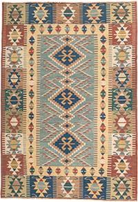 New Handwoven Turkish Kilim Rug - 3' 8" x 5' 2" (44" x 62")