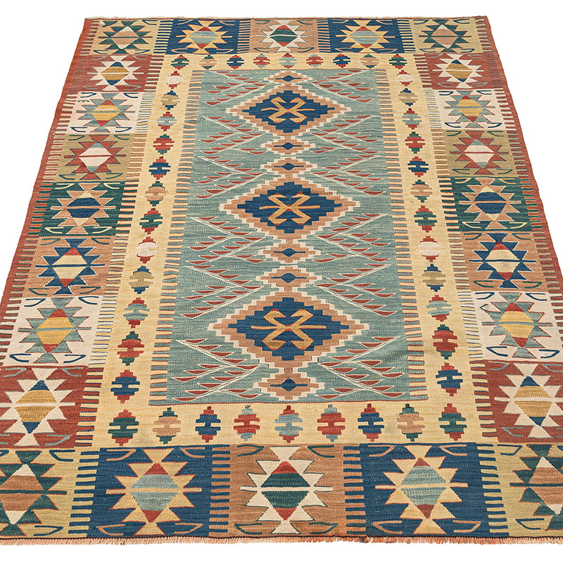 New Handwoven Turkish Kilim Rug - 3' 8" x 5' 2" (44" x 62") - K0089487