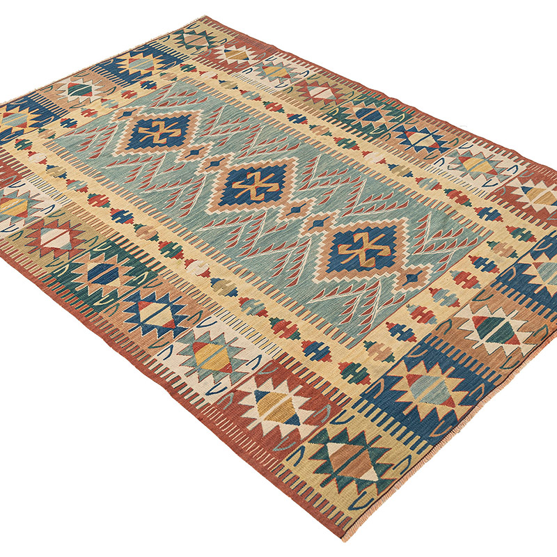 New Handwoven Turkish Kilim Rug - 3' 8" x 5' 2" (44" x 62") - K0089487