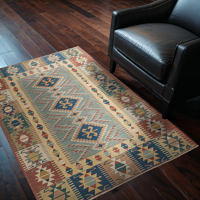 New Handwoven Turkish Kilim Rug - 3' 8" x 5' 2" (44" x 62") - K0089487