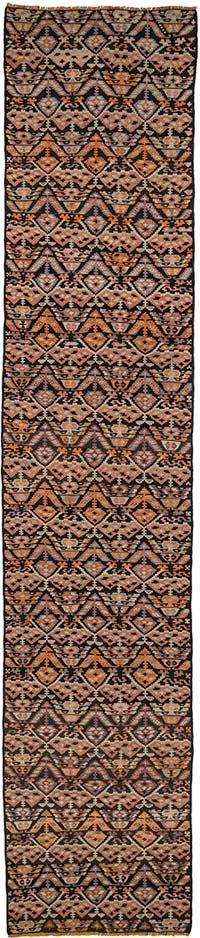 Vintage Kars Kilim Runner - 2' 9" x 13' 1" (33" x 157")
