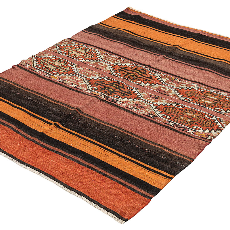 Vintage Antalya Kilim Rug - 4' 5" x 5' 5" (53" x 65") - K0089494