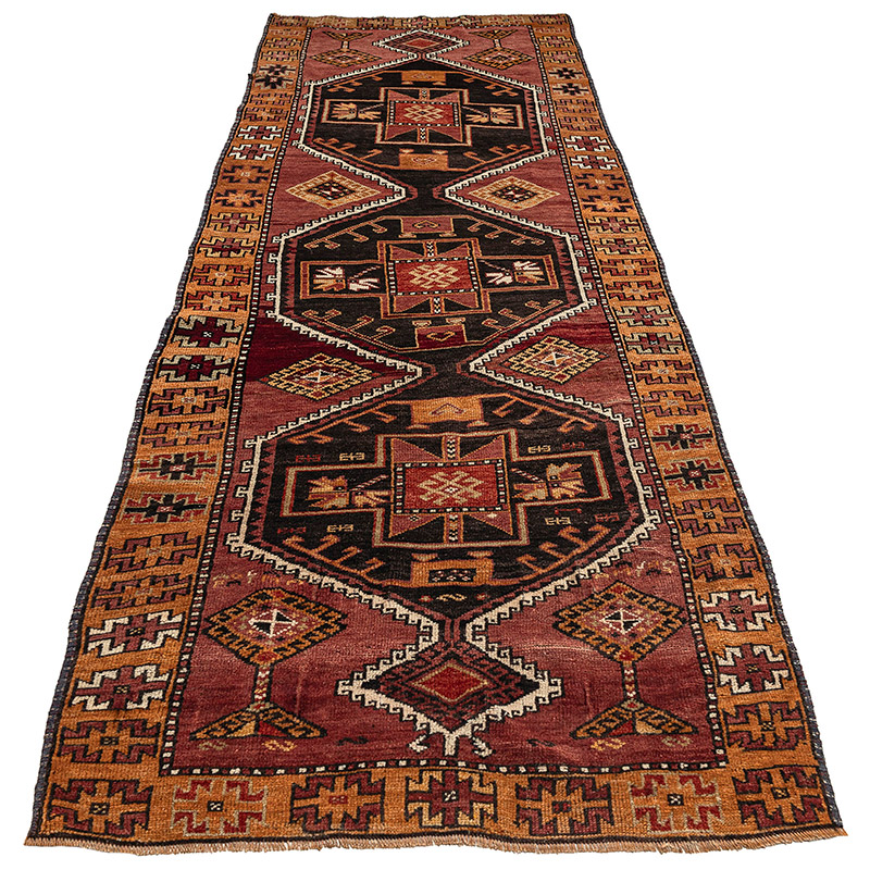 Vintage Turkish Hand-Knotted Runner - 3' 8" x 9' 11" (44" x 119") - K0089495
