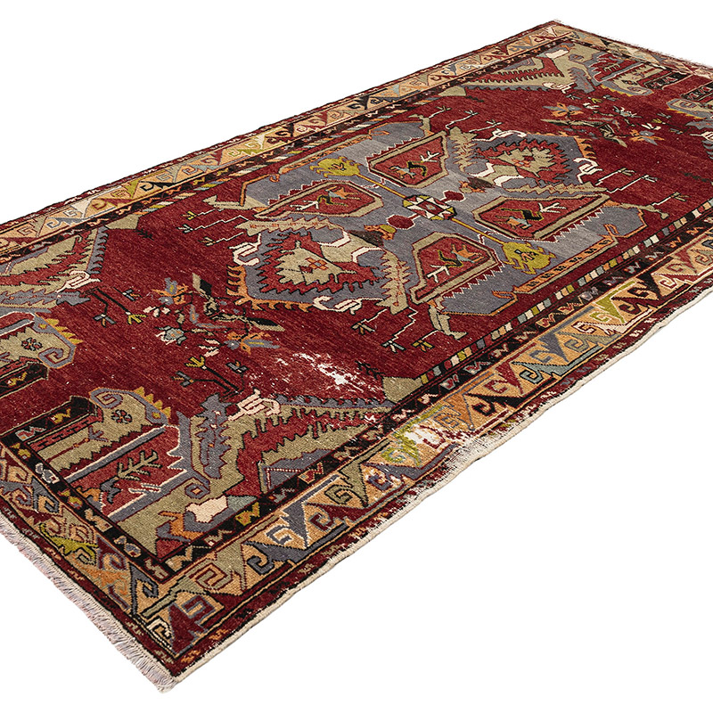 Alfombra Vintage Turca Anudada a Mano - 139 cm x 283 cm - K0089497