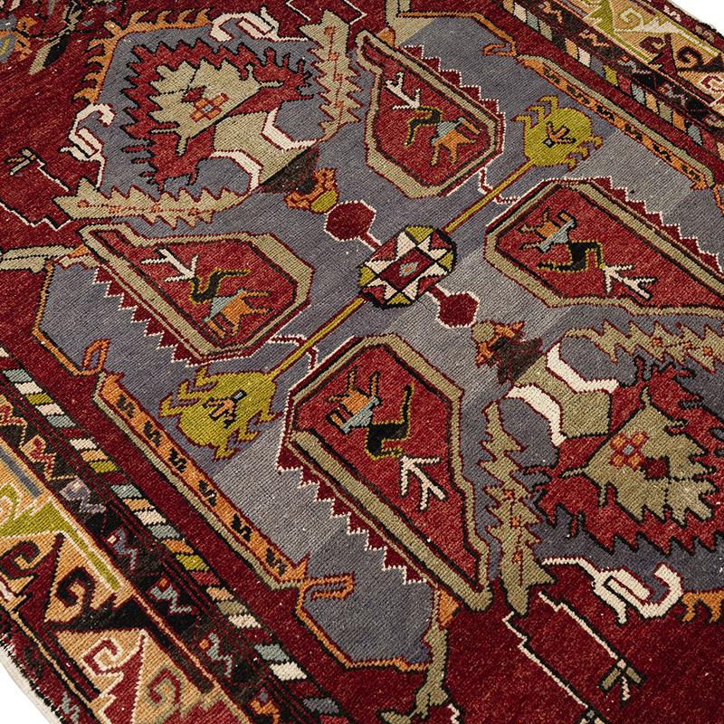 Alfombra Vintage Turca Anudada a Mano - 139 cm x 283 cm - K0089497