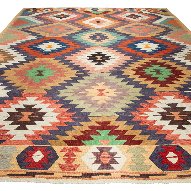 New Turkish Handwoven Kilim Rug - 8' 8" x 11' 6" (104" x 138") - K0089500