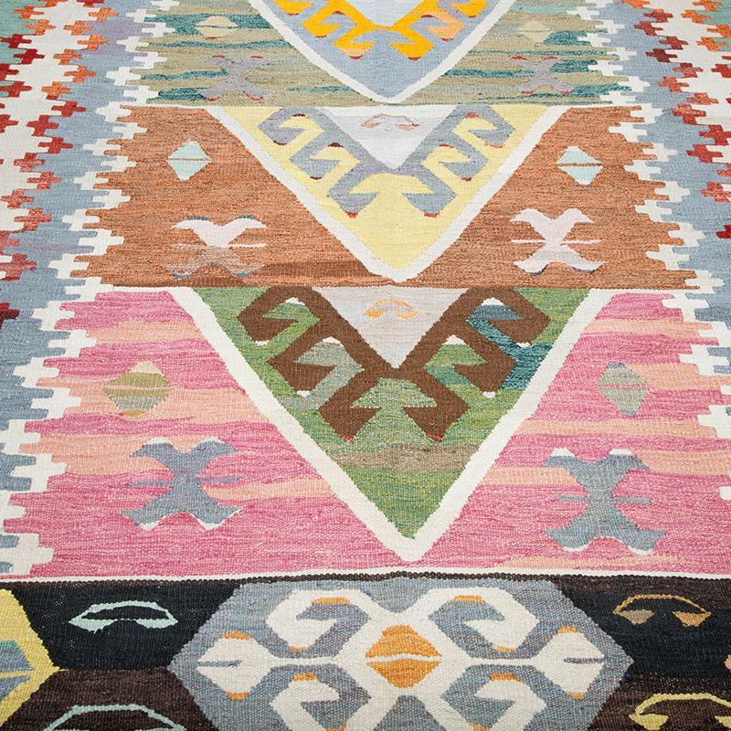 New Turkish Handwoven Kilim Rug - 7' 2" x 10' 3" (86" x 123") - K0089502