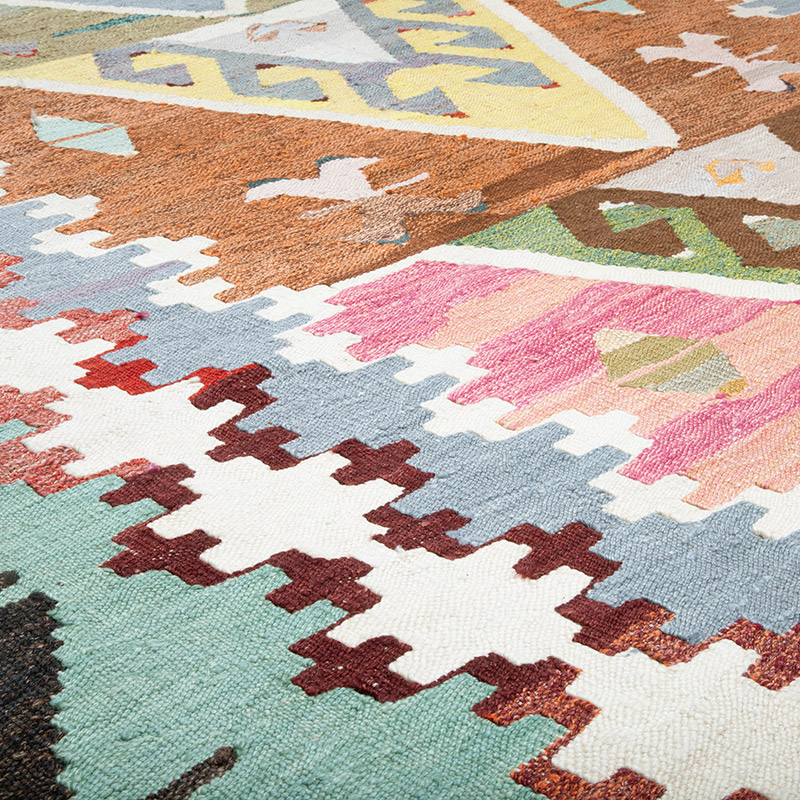New Turkish Handwoven Kilim Rug - 7' 2" x 10' 3" (86" x 123") - K0089502