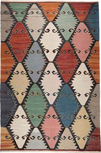 New Turkish Handwoven Kilim Rug - 7' 1" x 10' 10" (85" x 130")