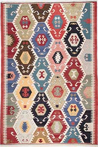 New Turkish Handwoven Kilim Rug - 6' 11" x 10' 3" (83" x 123")